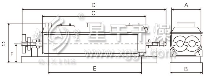 空心槳葉干燥機結(jié)構(gòu)示意圖